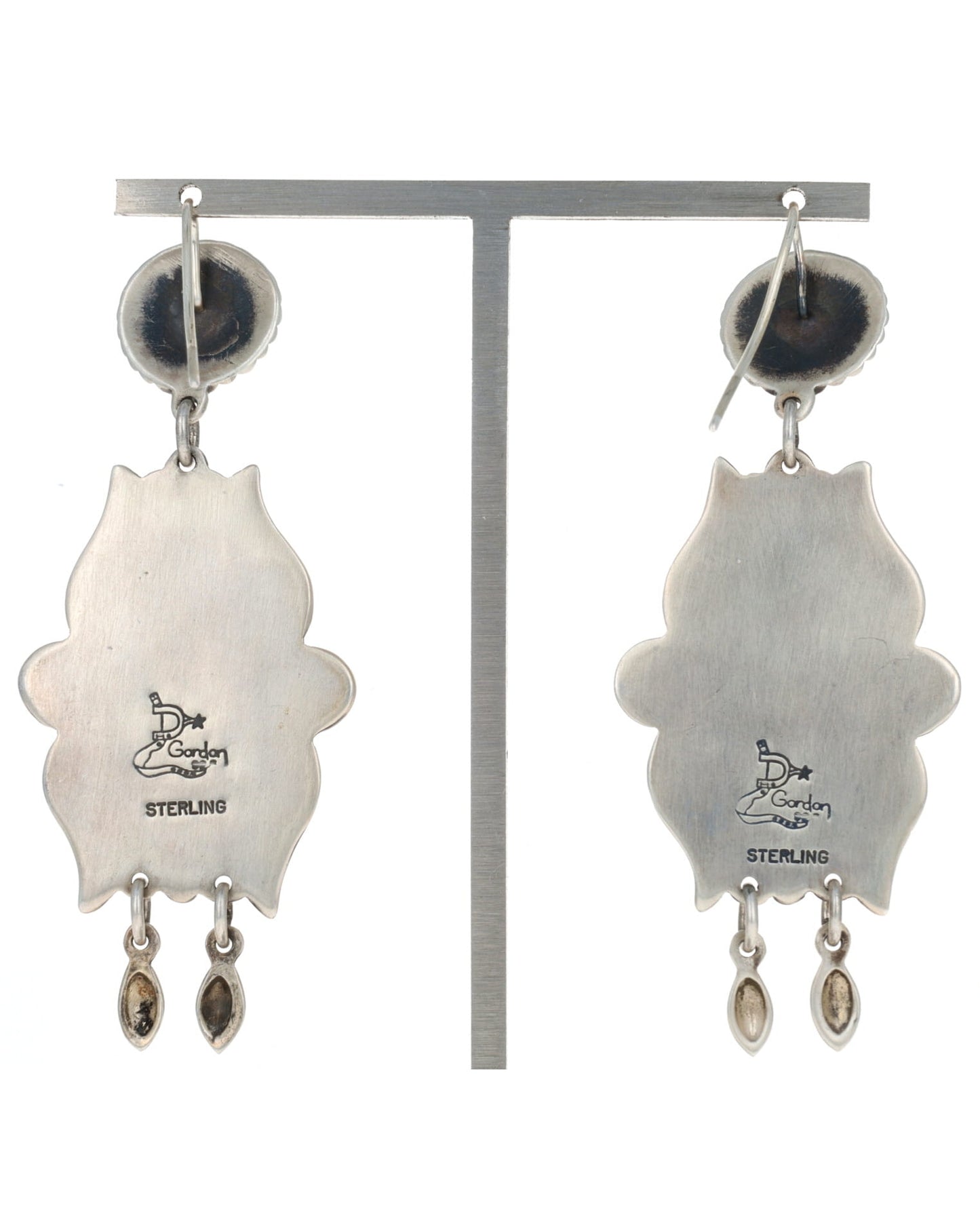 Natural #8 Turquoise Teardrop Shaped Earrings