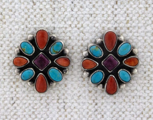 Orecchini a grappolo multicolore