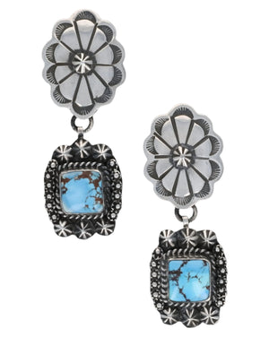 Boucles d'oreilles en turquoise naturelle Golden Hill