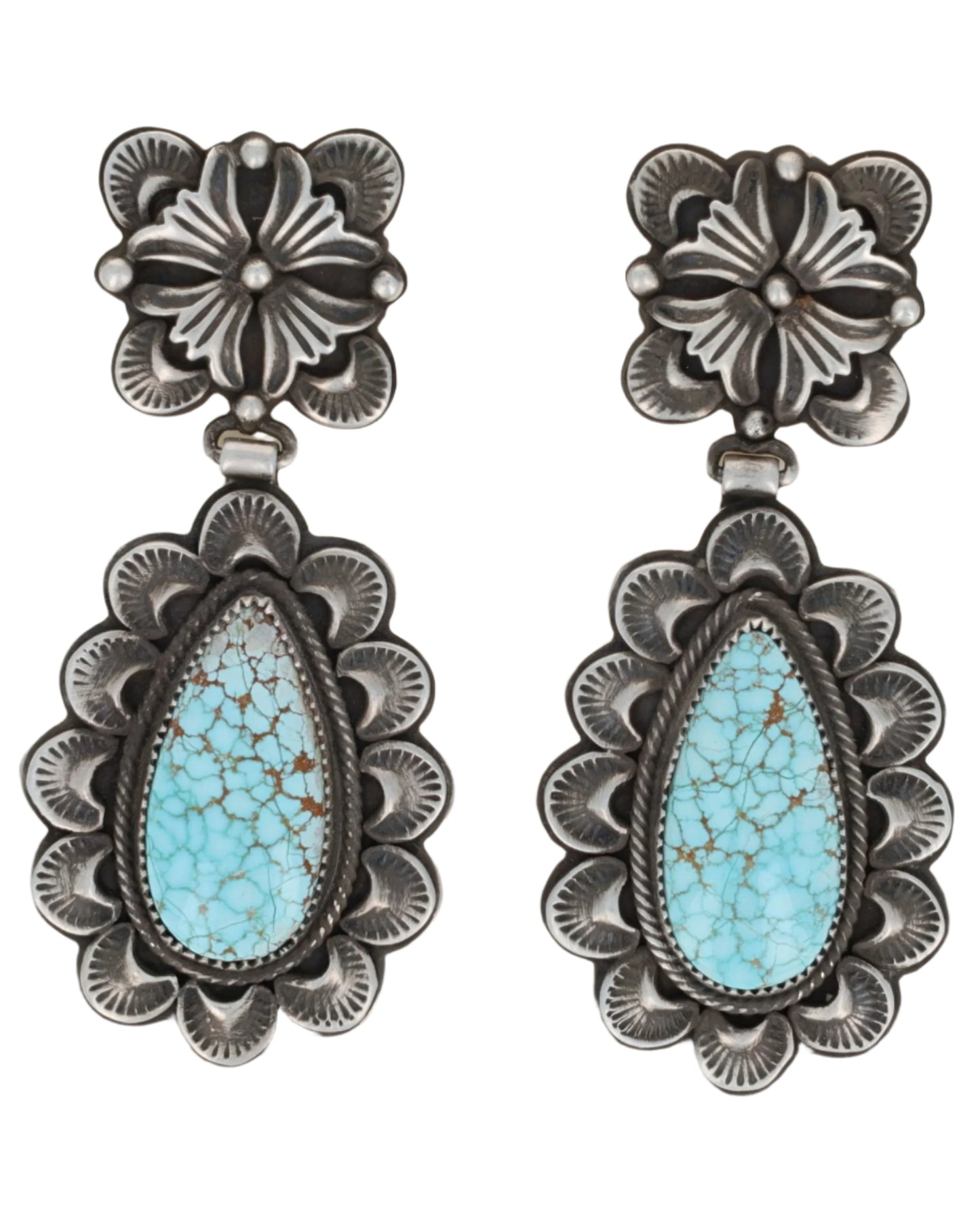 High Grade Natural #8 Turquoise Earrings