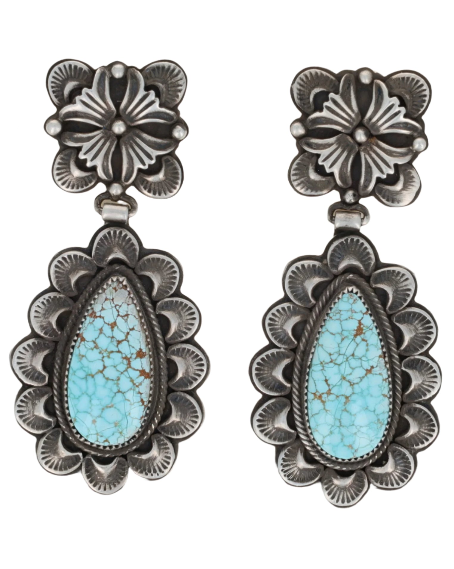 High Grade Natural #8 Turquoise Earrings