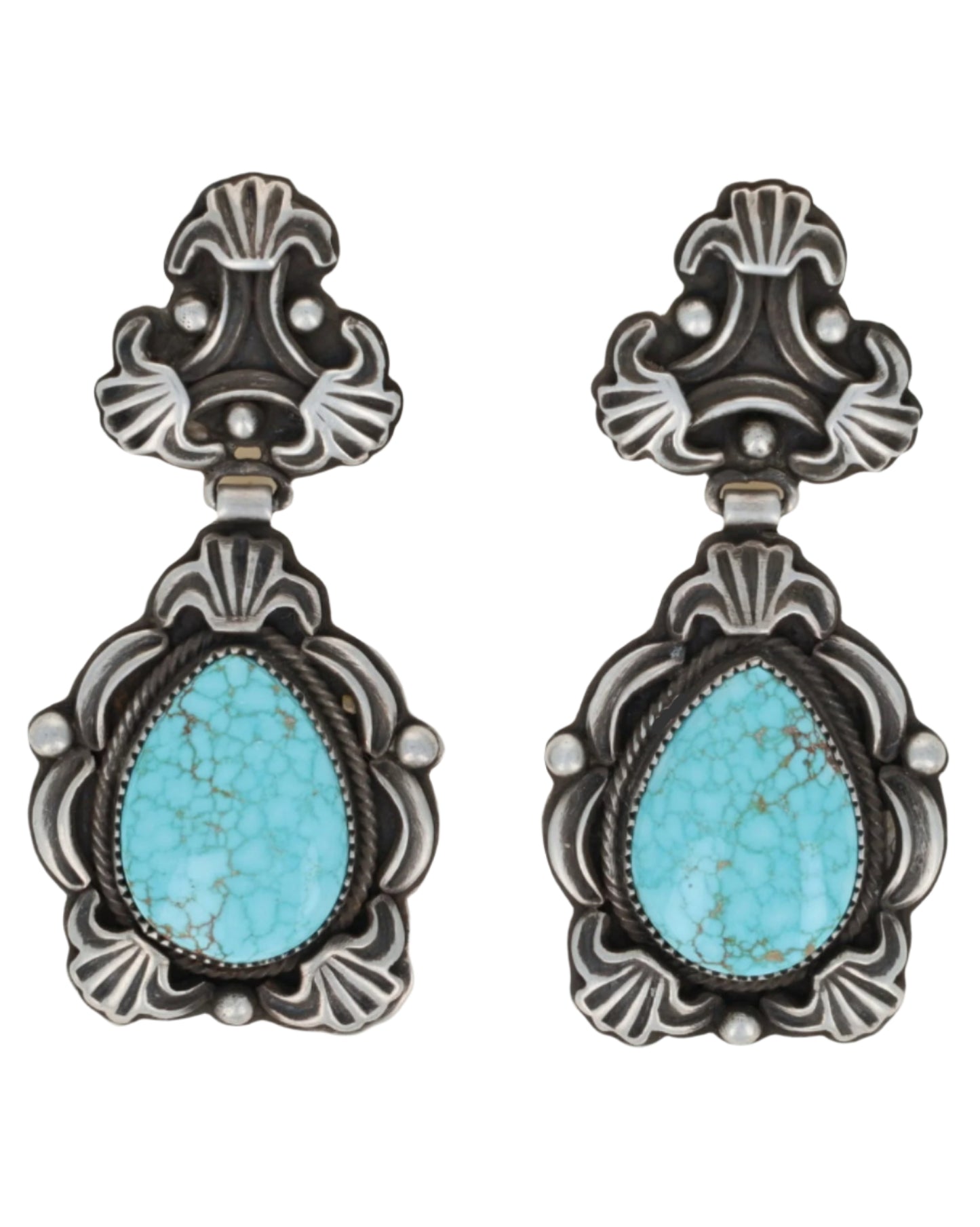 High Grade Natural #8 Turquoise Earrings