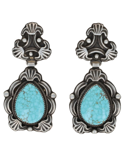 High Grade Natural #8 Turquoise Earrings