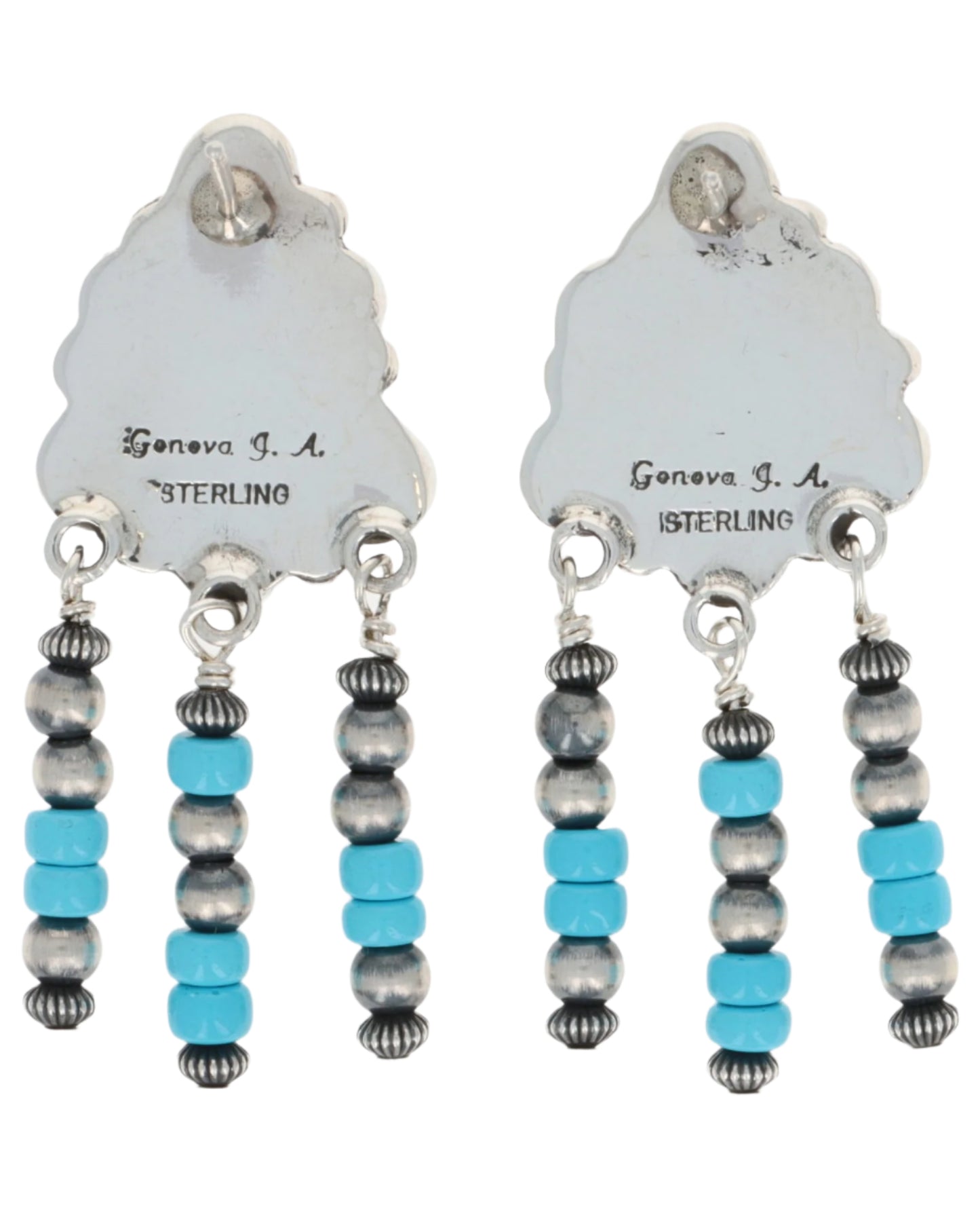 Natural Sleeping Beauty Cluster Earrings