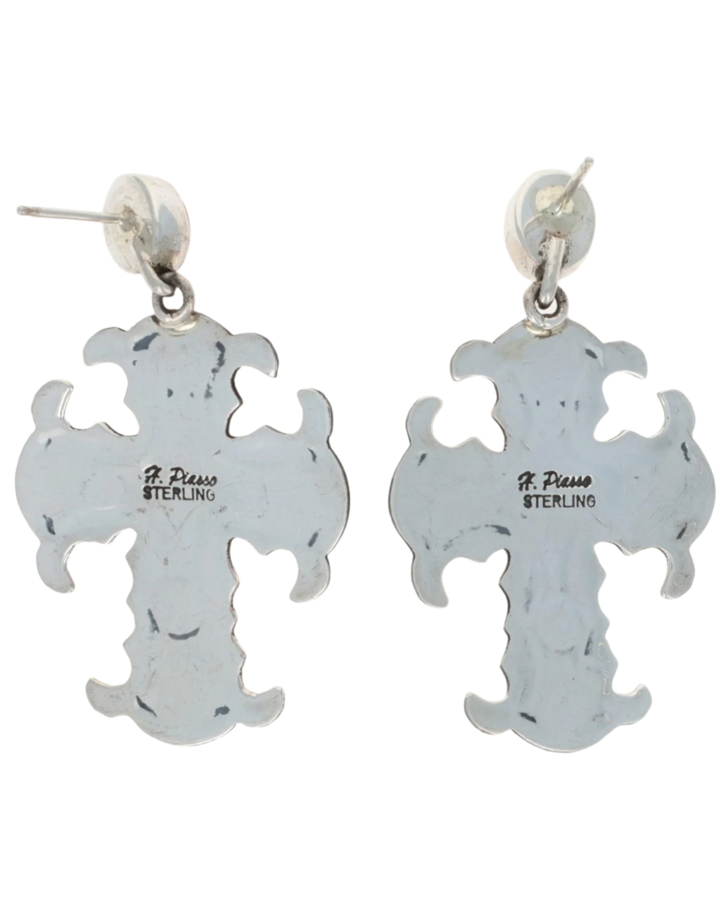 Natural Mediterranean Coral Cross Earrings