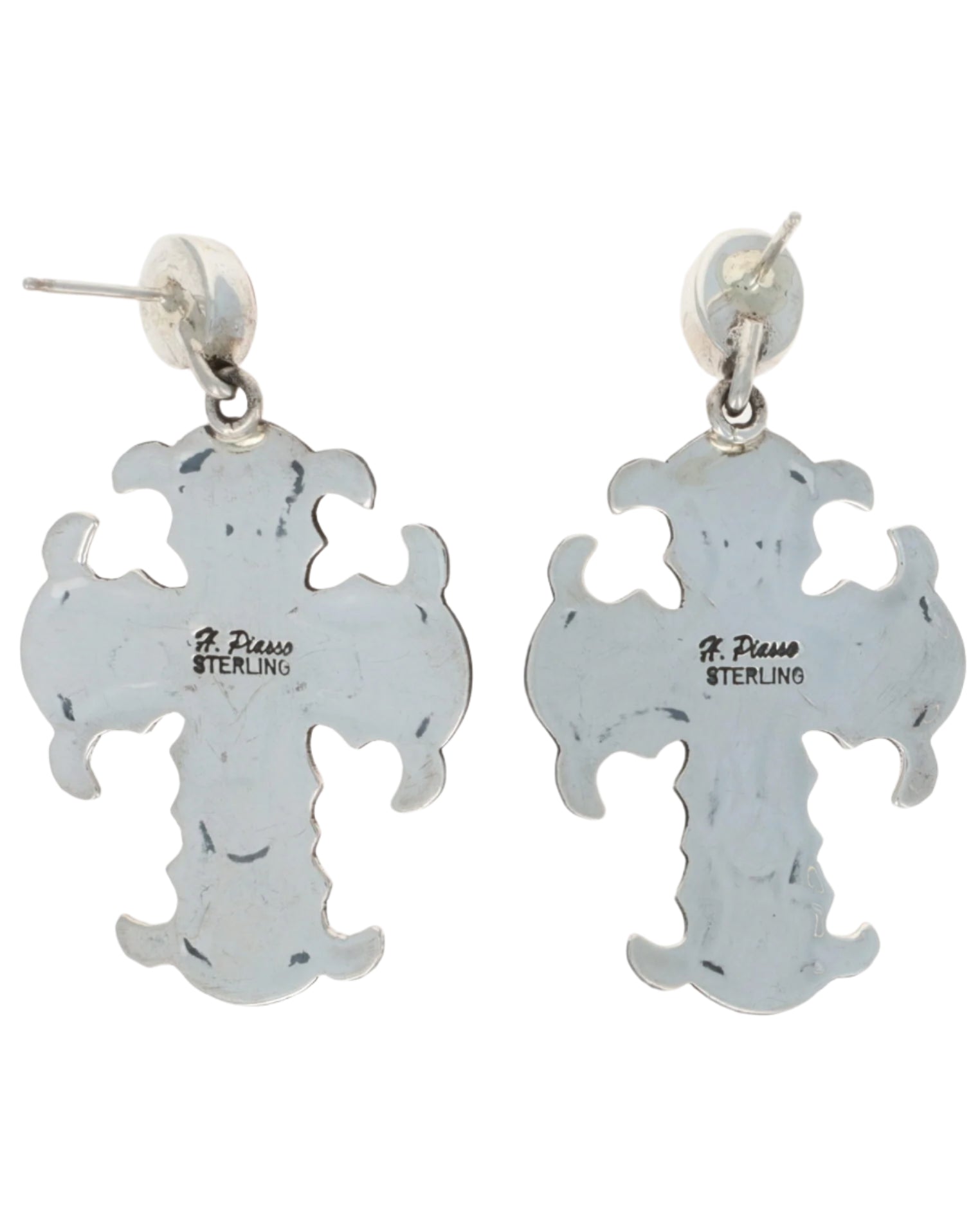 Natural Mediterranean Coral Cross Earrings