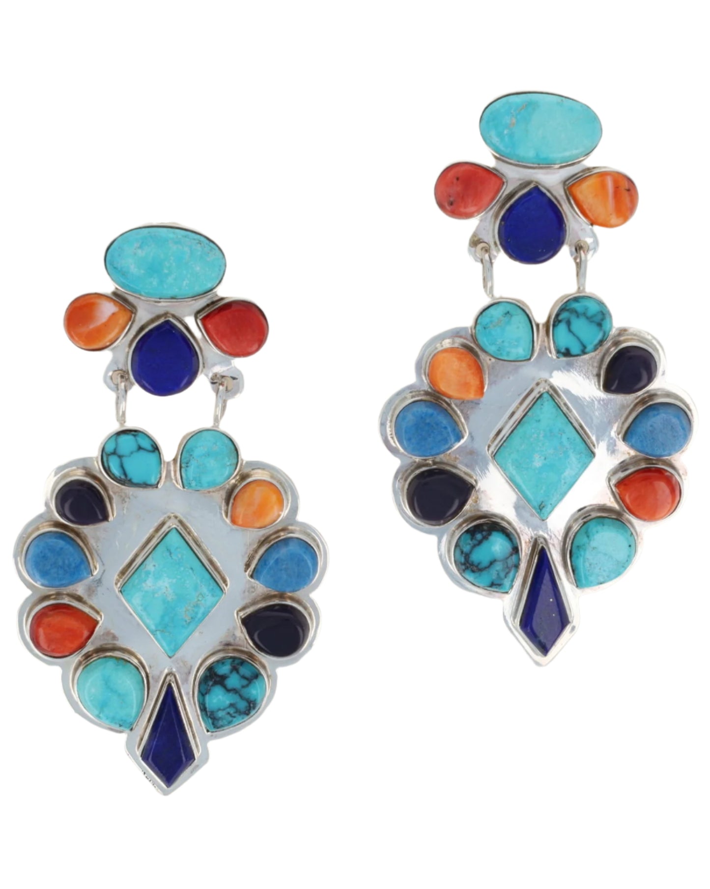 Orecchini a grappolo multicolore