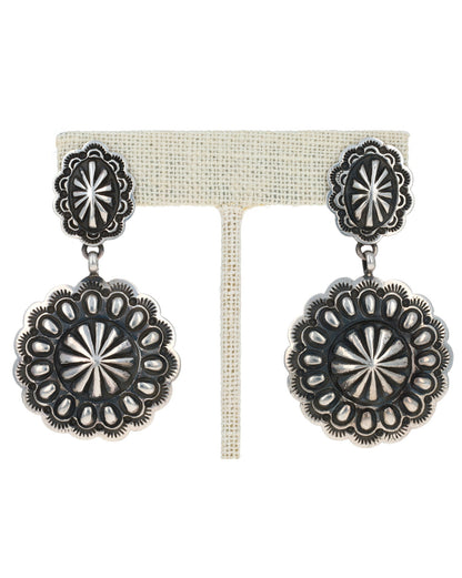 Sterling Silver Concho Style Earrings