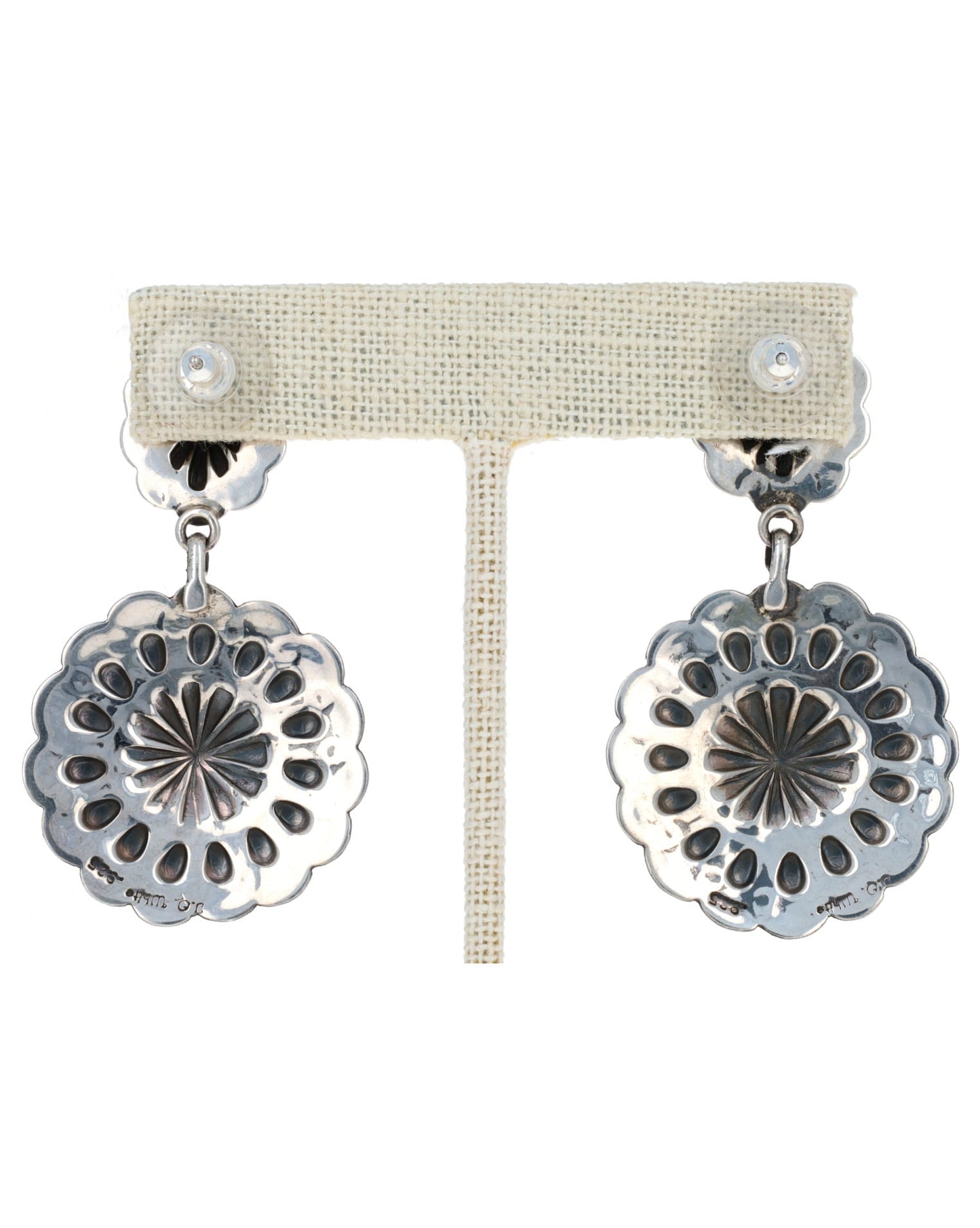 Sterling Silver Concho Style Earrings