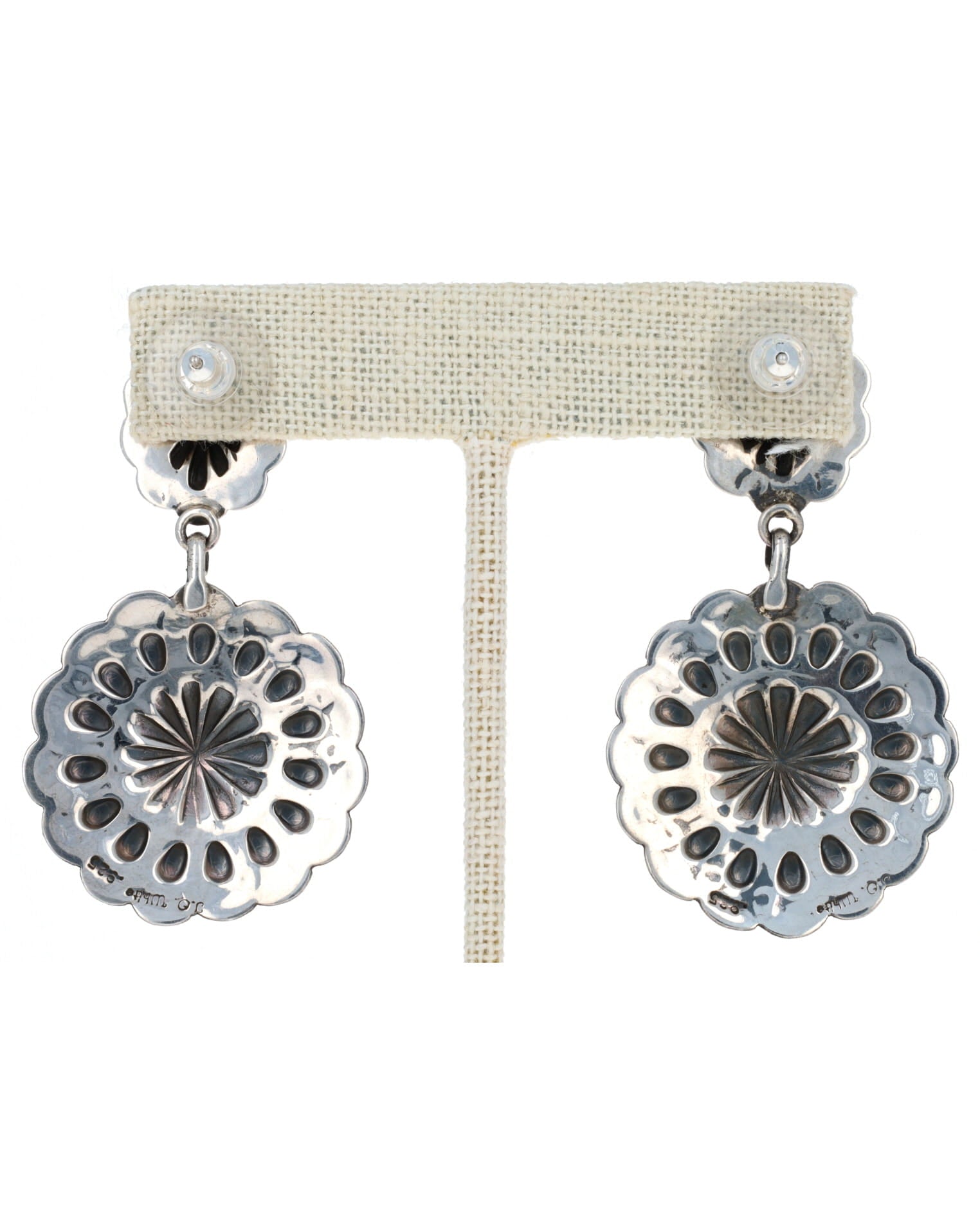 Sterling Silver Concho Style Earrings