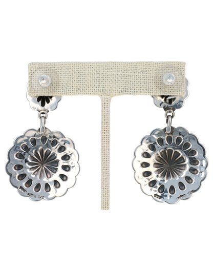 Sterling Silver Concho Style Earrings