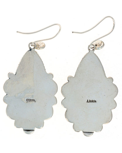 High Grade Natural #8 Micro-Web Turquoise Earrings