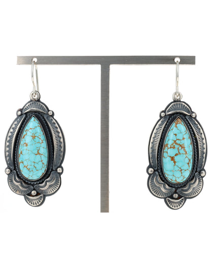 高級ナチュラル＃8ターコイズイヤリング