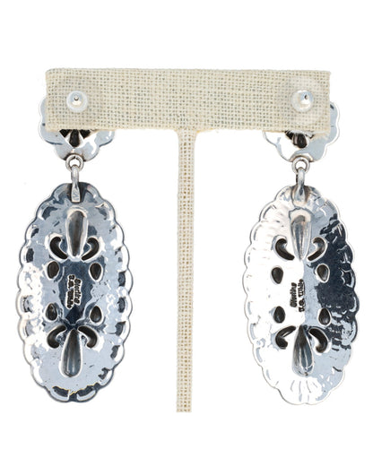 Natural Kingman Turquoise Concho Style Earrings