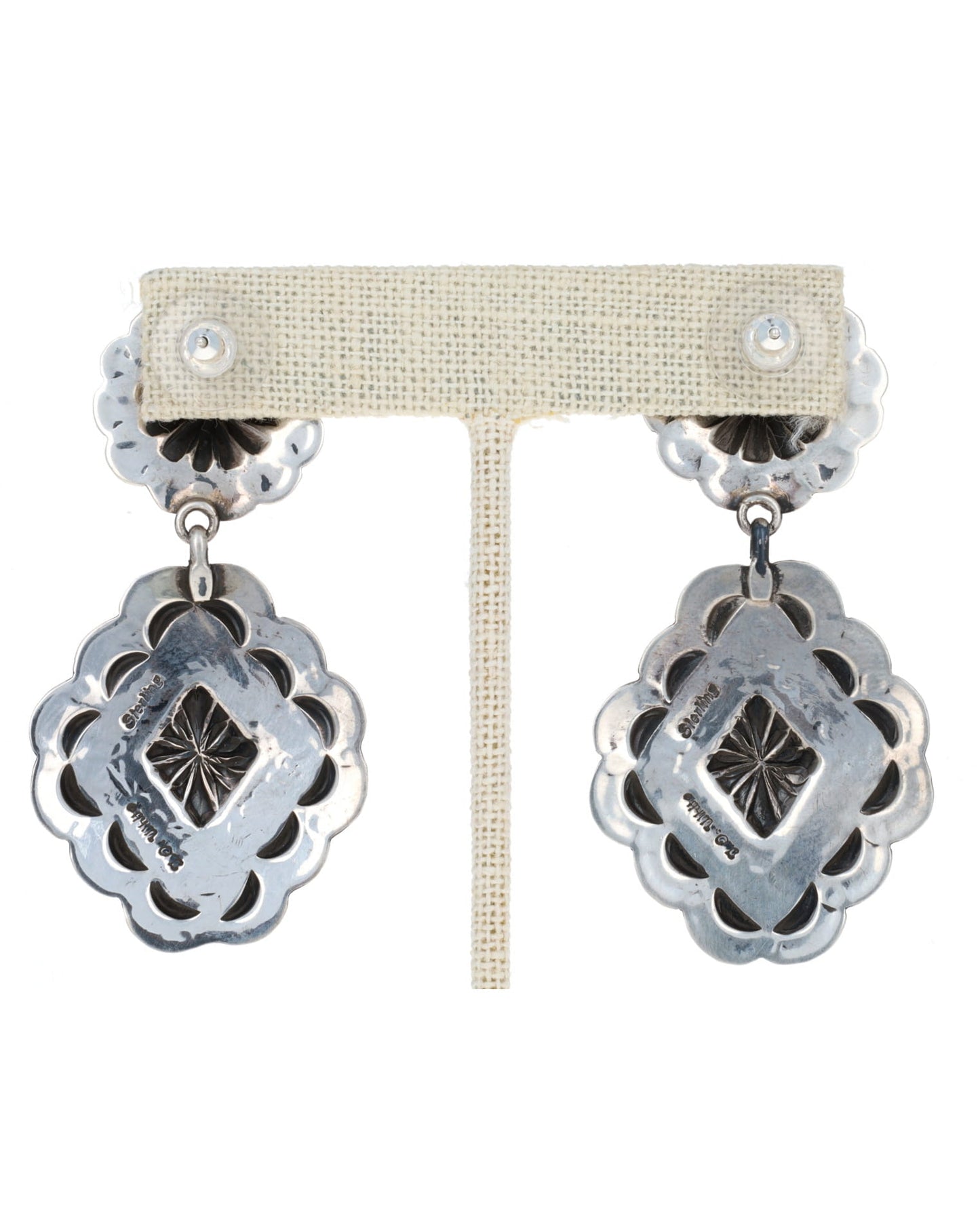 Sterling Silver Concho Style Earrings