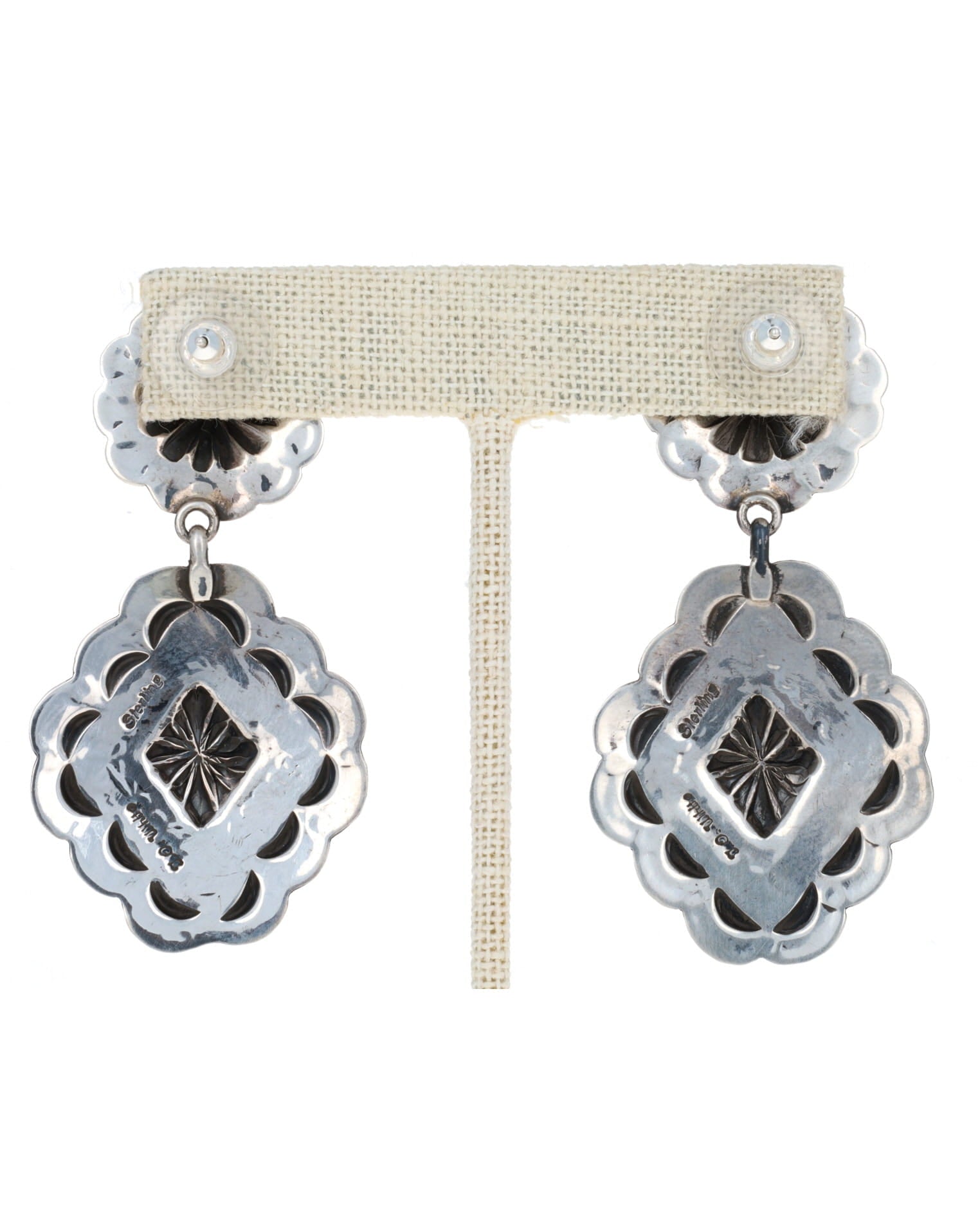Sterling Silver Concho Style Earrings