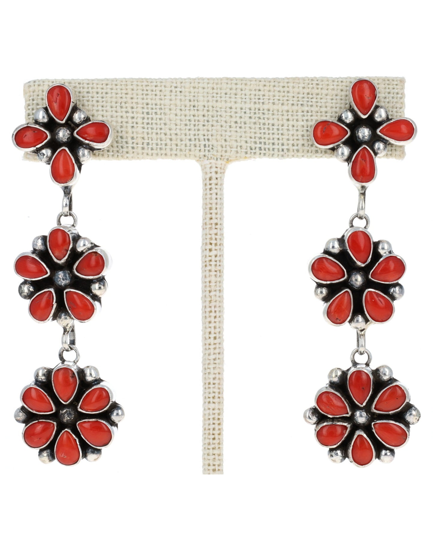 Natural Mediterranean Coral Cluster Earrings