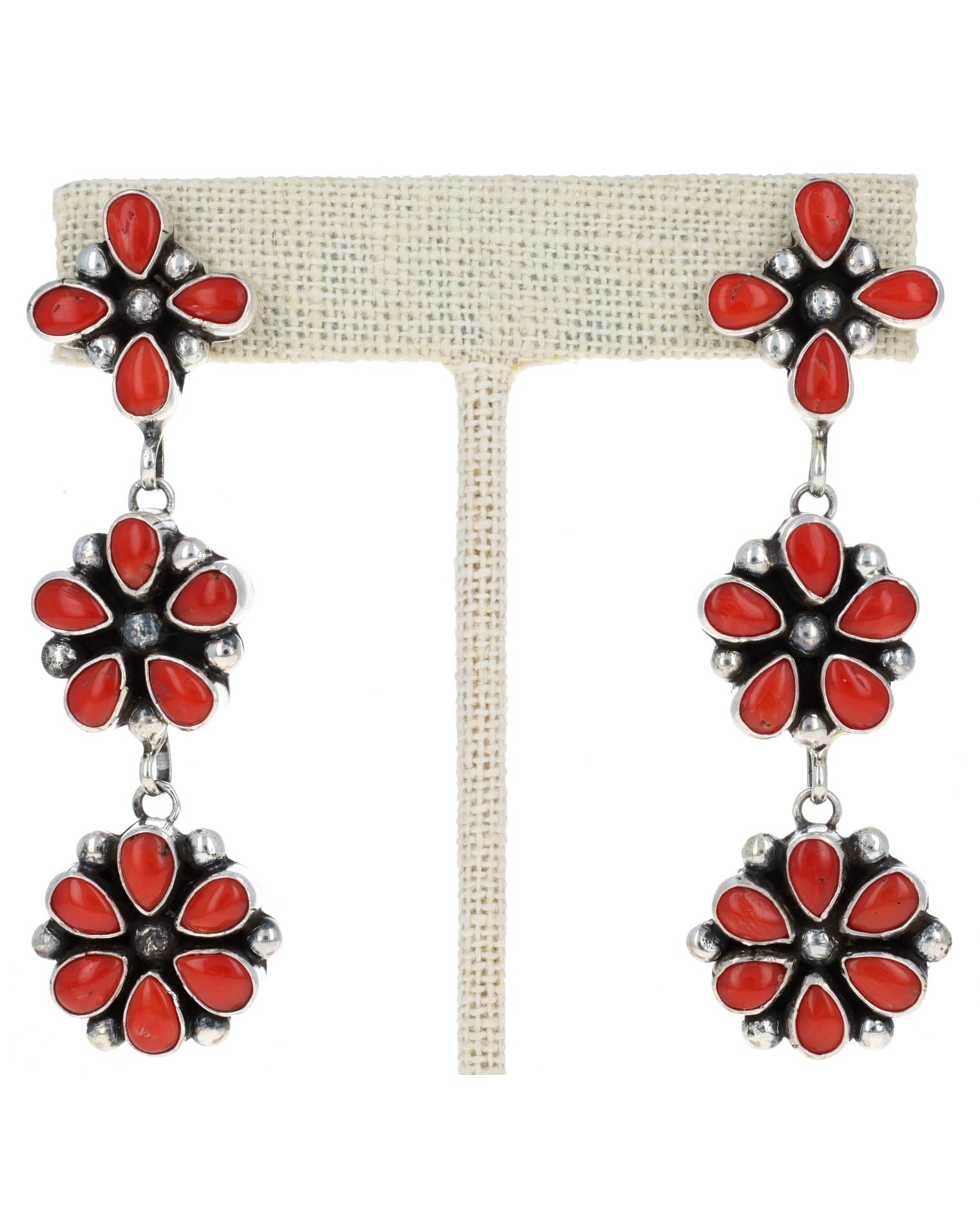 Natural Mediterranean Coral Cluster Earrings