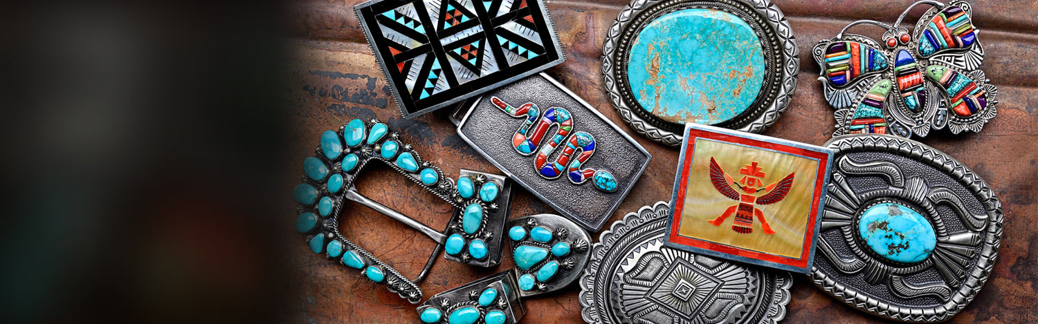 Native American Belt Buckles - Silver, Turquoise, Zuni, & More - SilverTQ