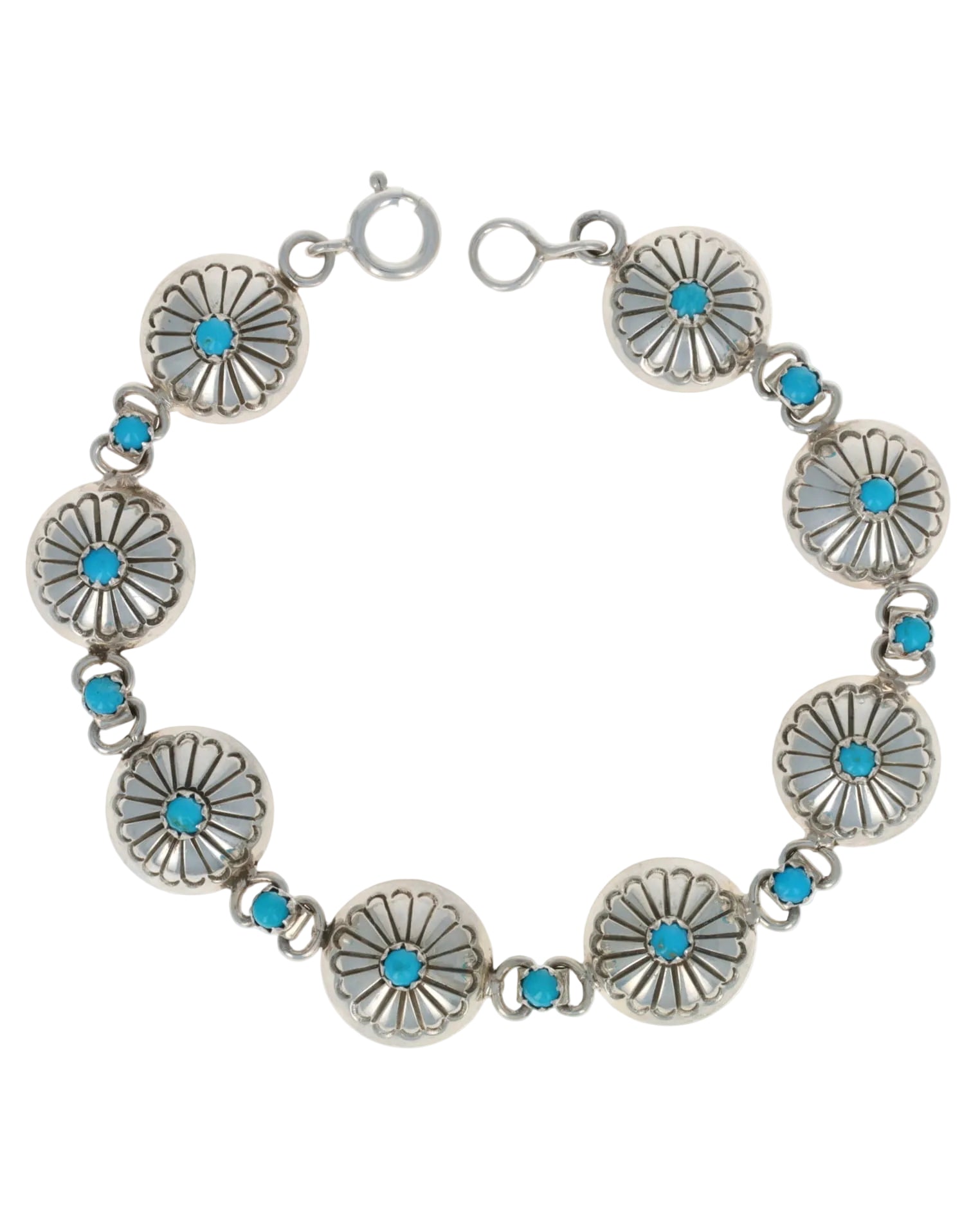 Sterling Silver Half Bead Link Chain Bracelet