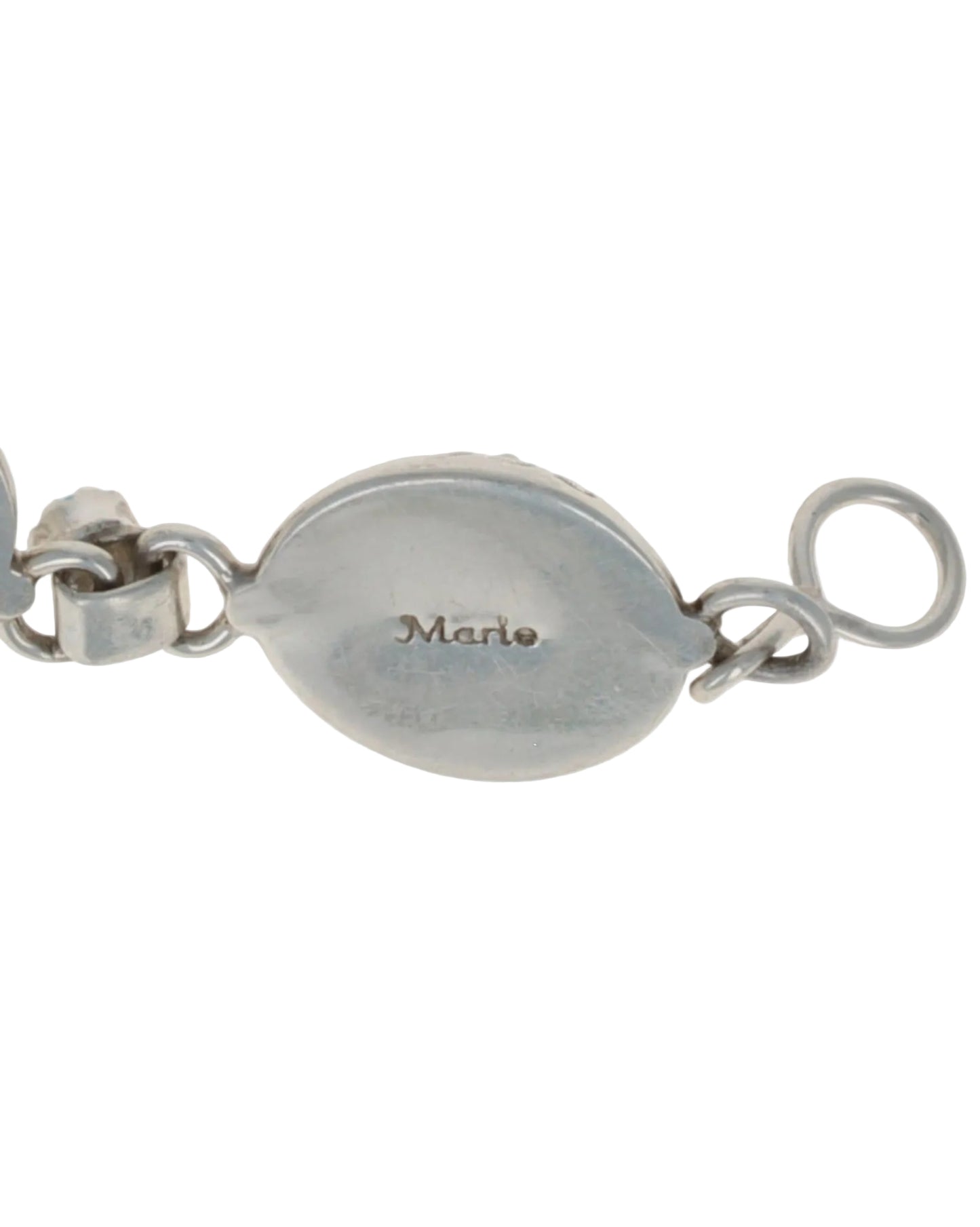 Sterling Silver Half Bead Link Chain Bracelet