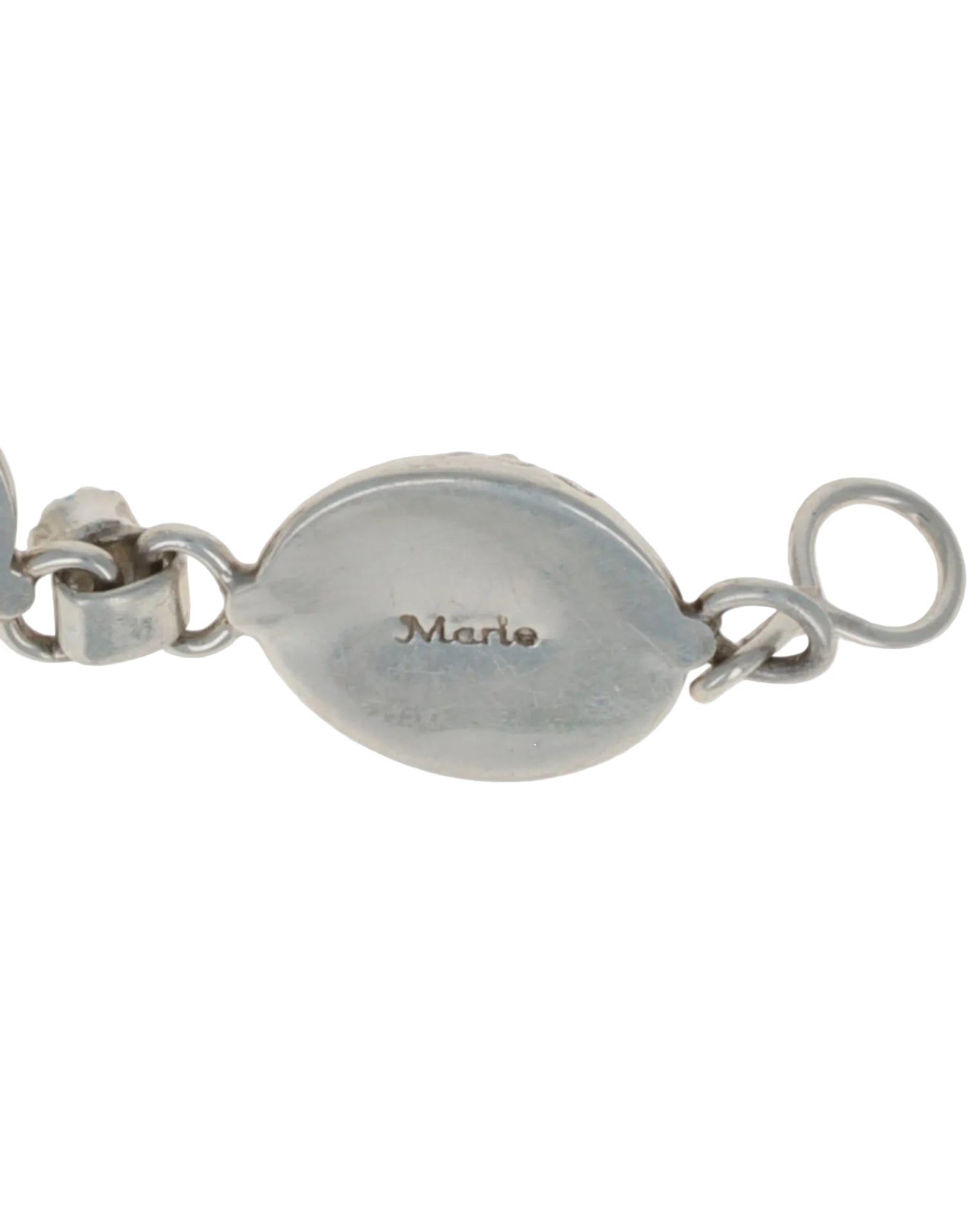 Sterling Silver Half Bead Link Chain Bracelet