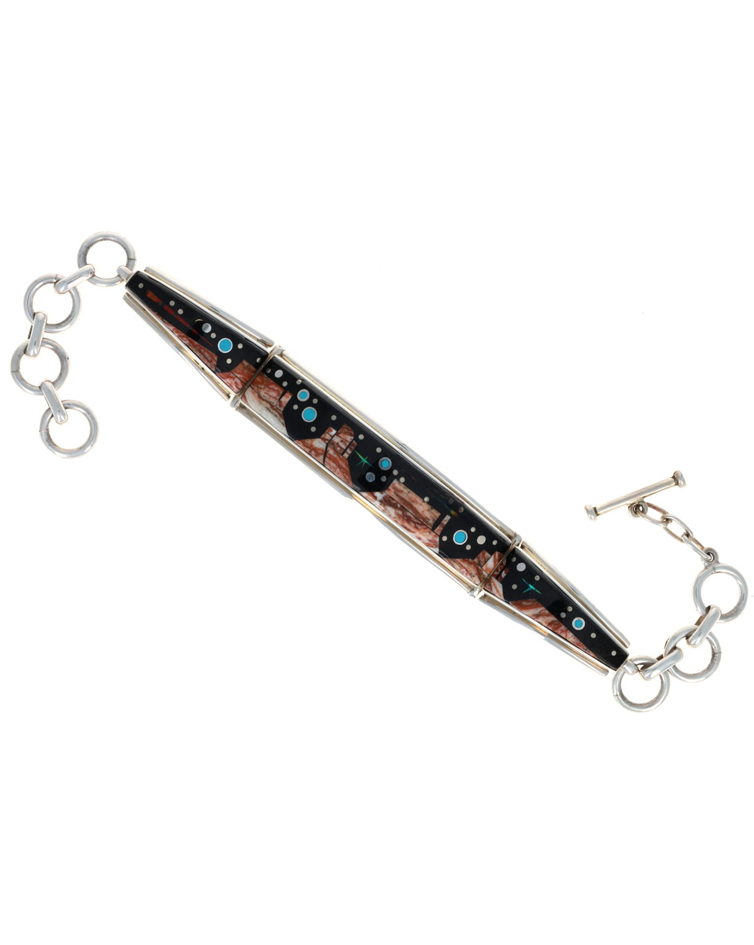 Micro Inlay Monument Valley Night Scene Link Bracelet