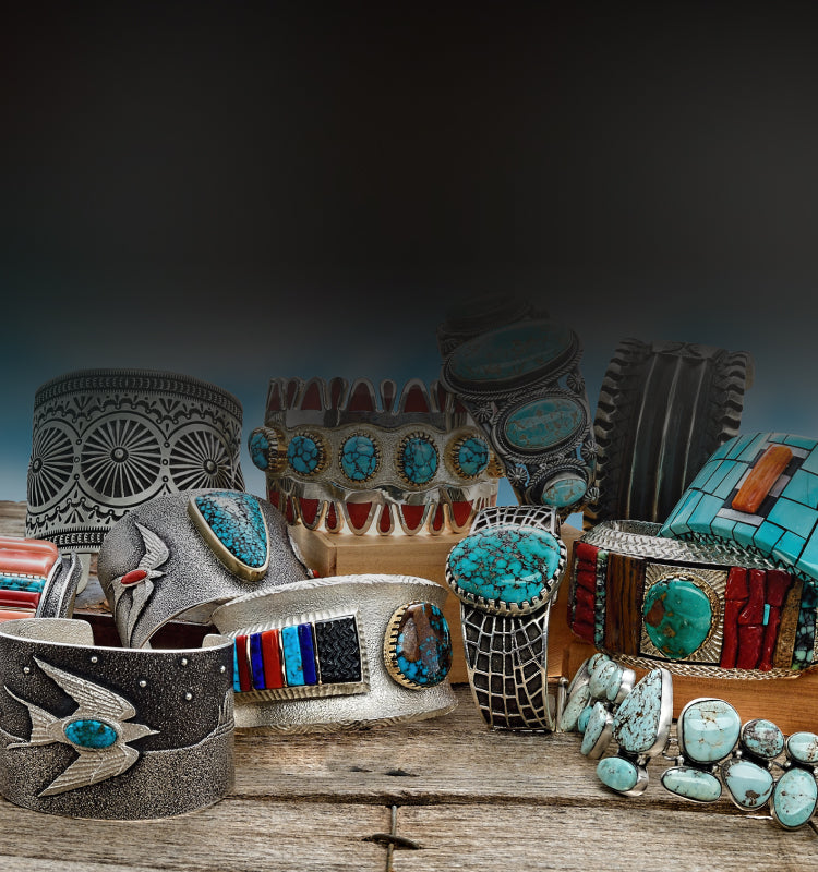 Native American Bracelets - Turquoise Cuffs, Men's & Silver - SilverTQ