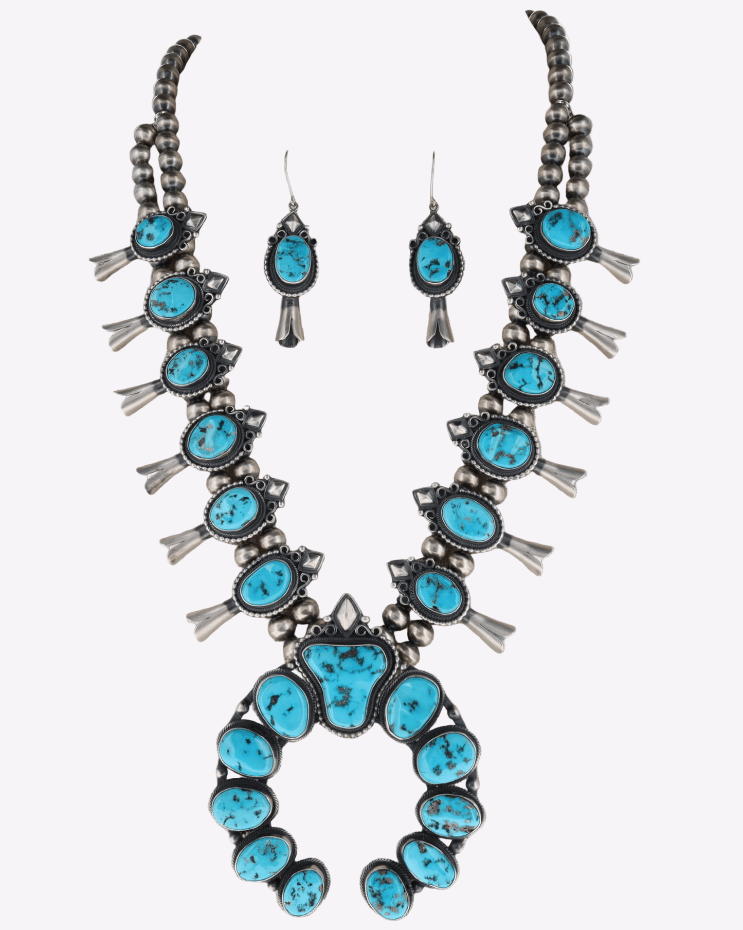 Collana con fiori di zucca Natural Sleeping Beauty con orecchini abbinati