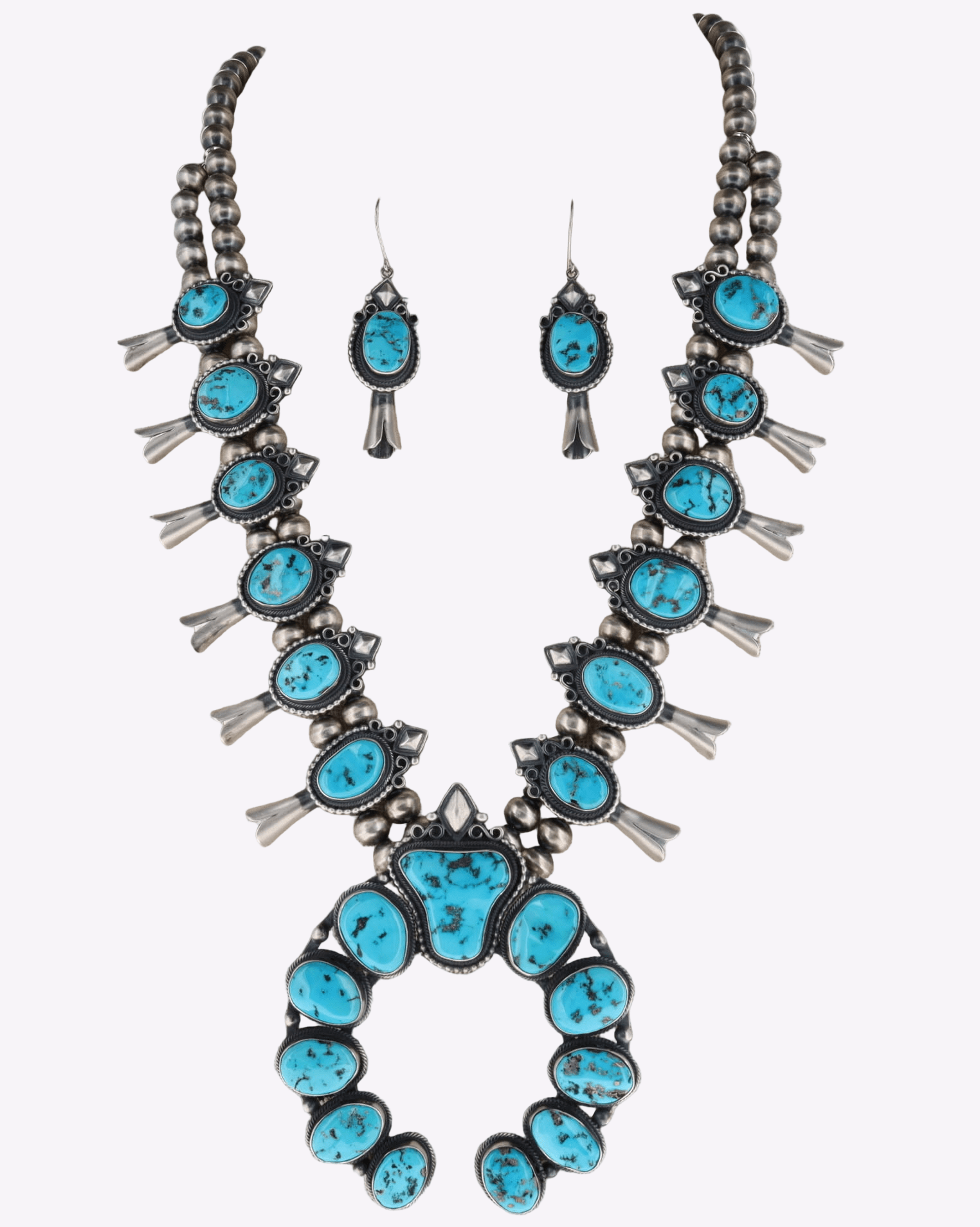 Collana con fiori di zucca Natural Sleeping Beauty con orecchini abbinati