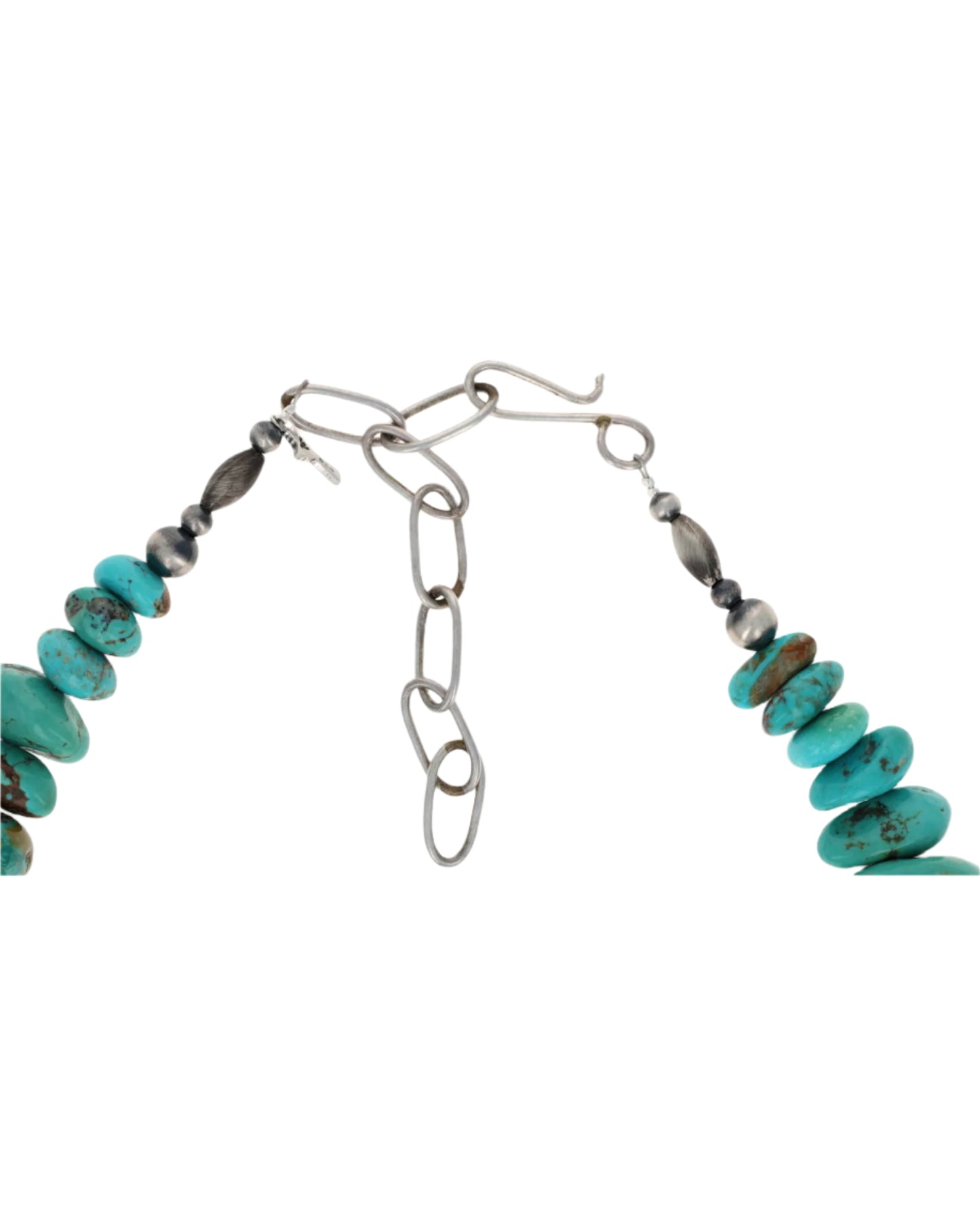 Turquoise Mountain Turquoise Nugget & Sterling Silver Bead Necklace