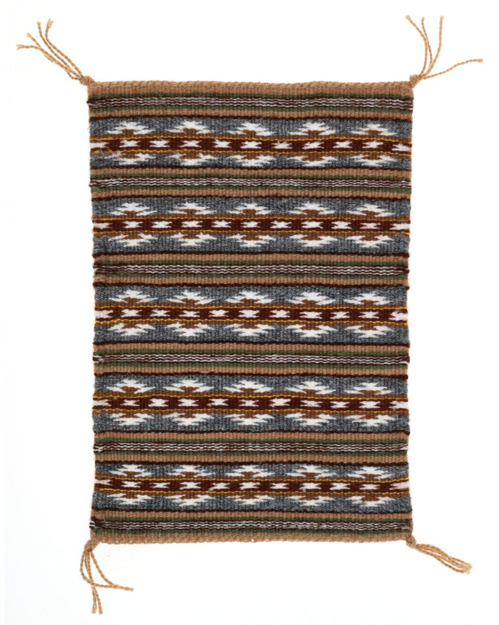 Miniature Handwoven Wide Ruins Navajo Rug - $385 - NR#1032 - SilverTQ