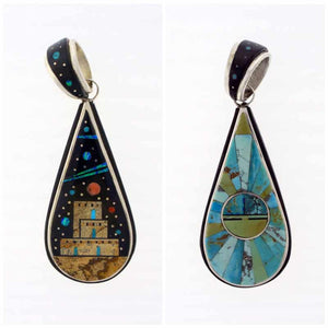 Pendente Micro Inlay Multi-Colore Reversibile