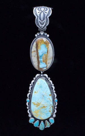Pendentif double empilé en turquoise naturelle