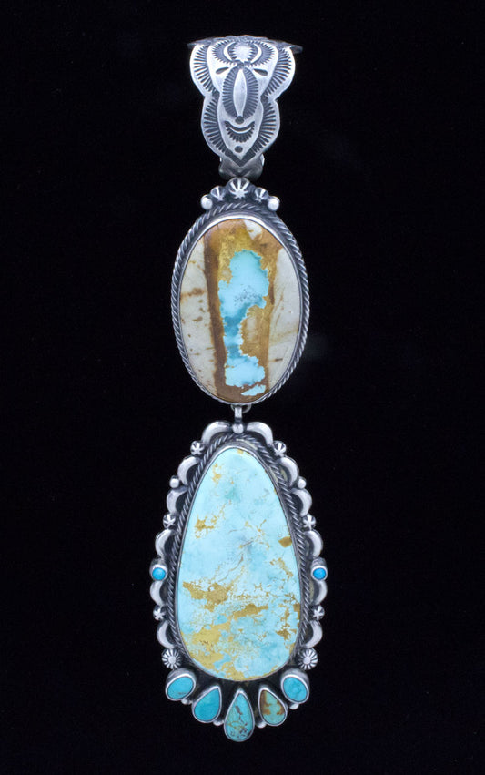 Natural Turquoise Double-Stacked Pendant