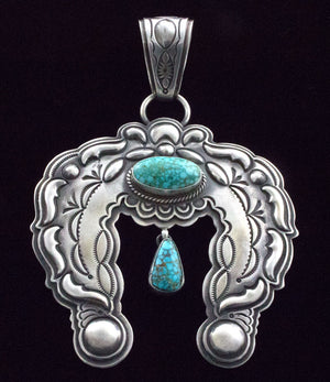 Natural Kingman Turquoise Naja Pendant