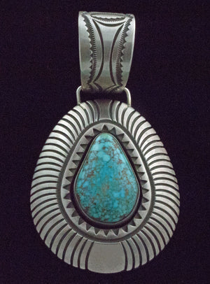 Natural Kingman Turquoise Shadowbox Pendant
