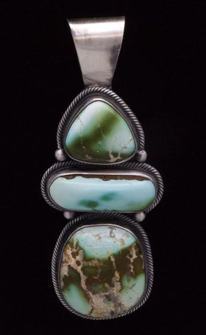 Natural Royston Turquoise Triple-Stacked Pendant