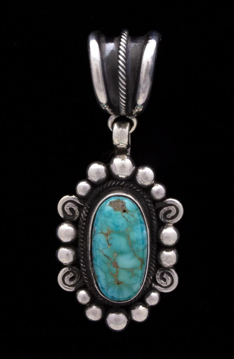 Natural Kingman Water Web Turquoise Pendant