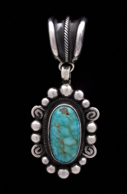Natural Kingman Water Web Turquoise Pendant
