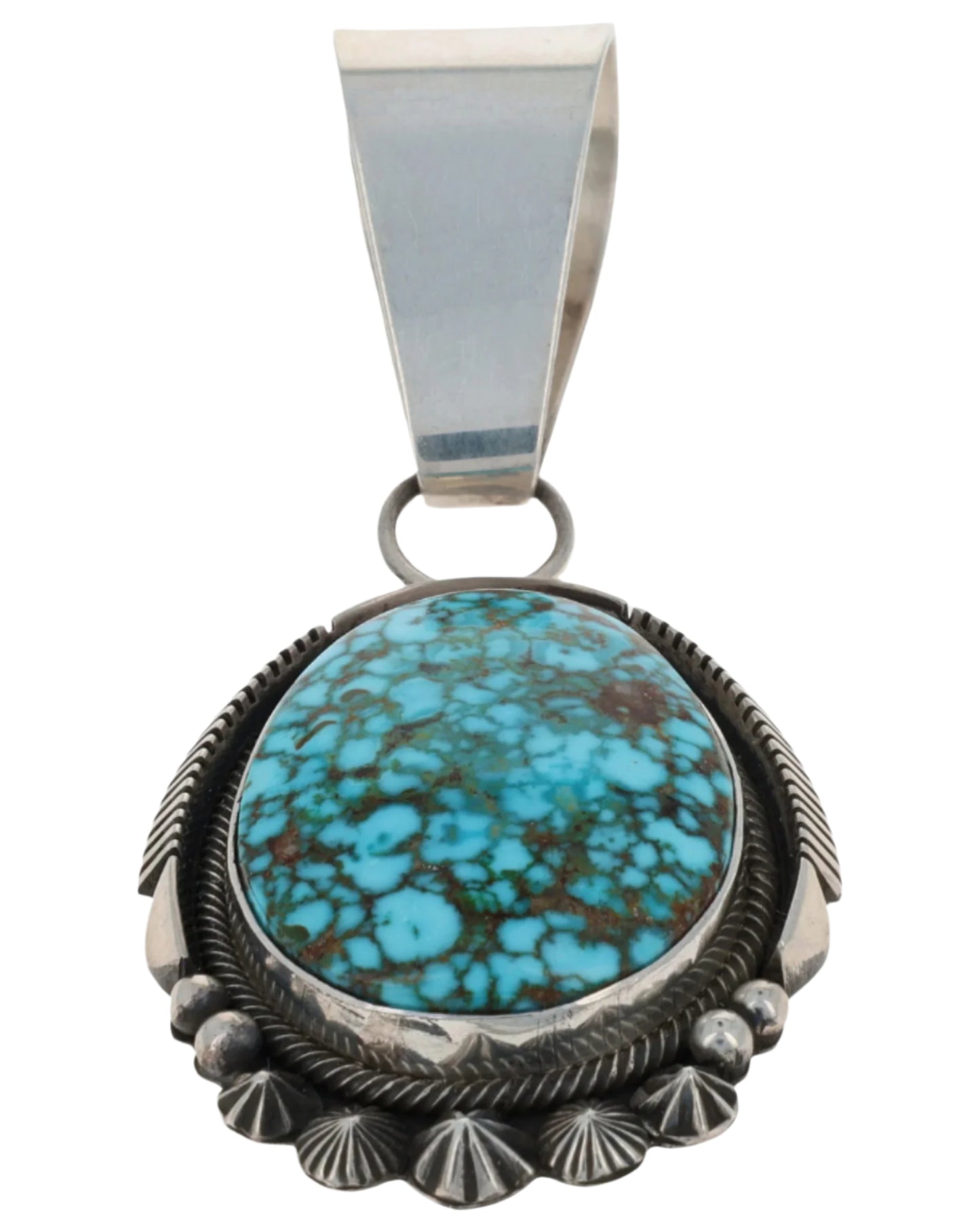 Natürlicher Kingman Türkis Web Shadowbox Anhänger