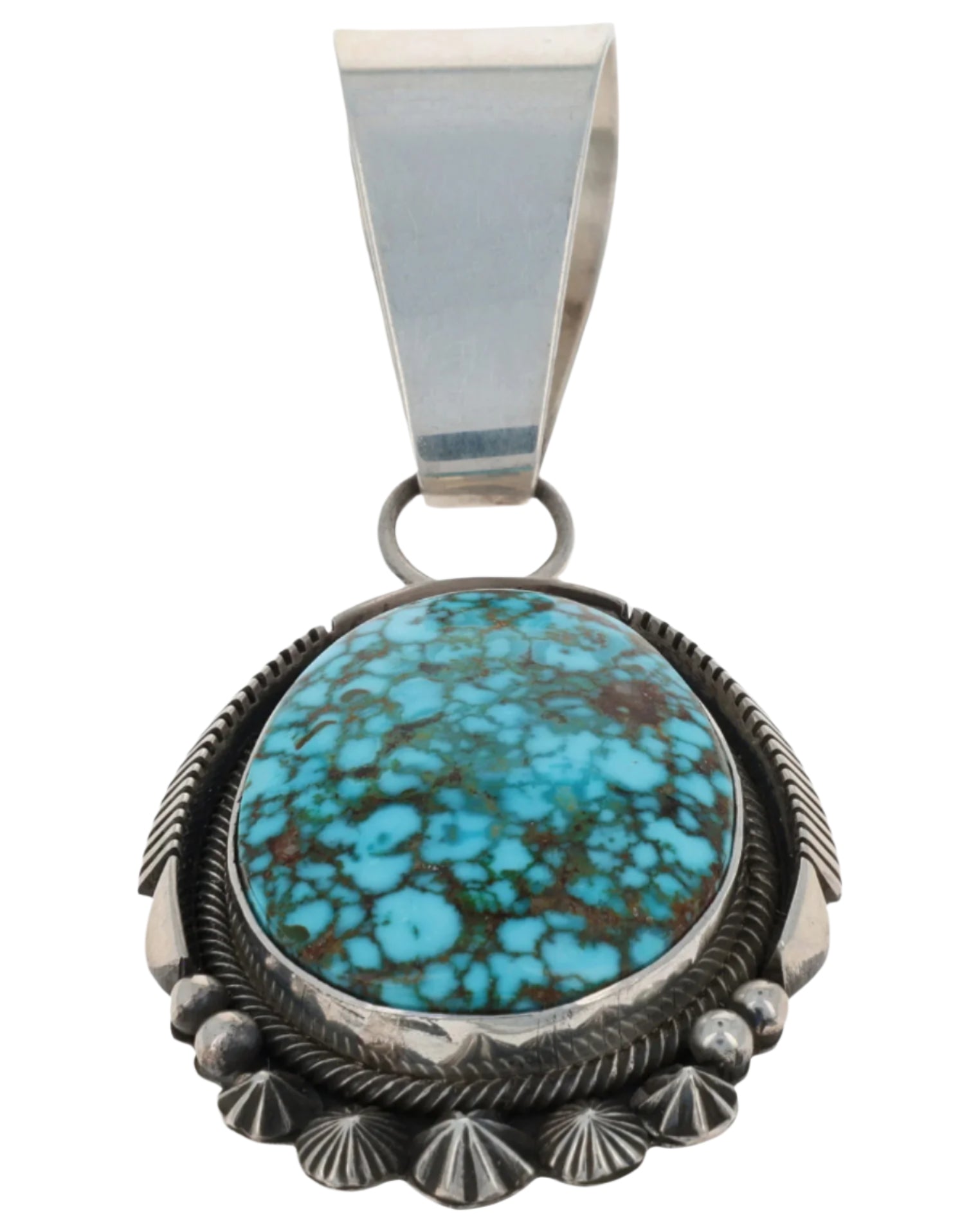 Natürlicher Kingman Türkis Web Shadowbox Anhänger