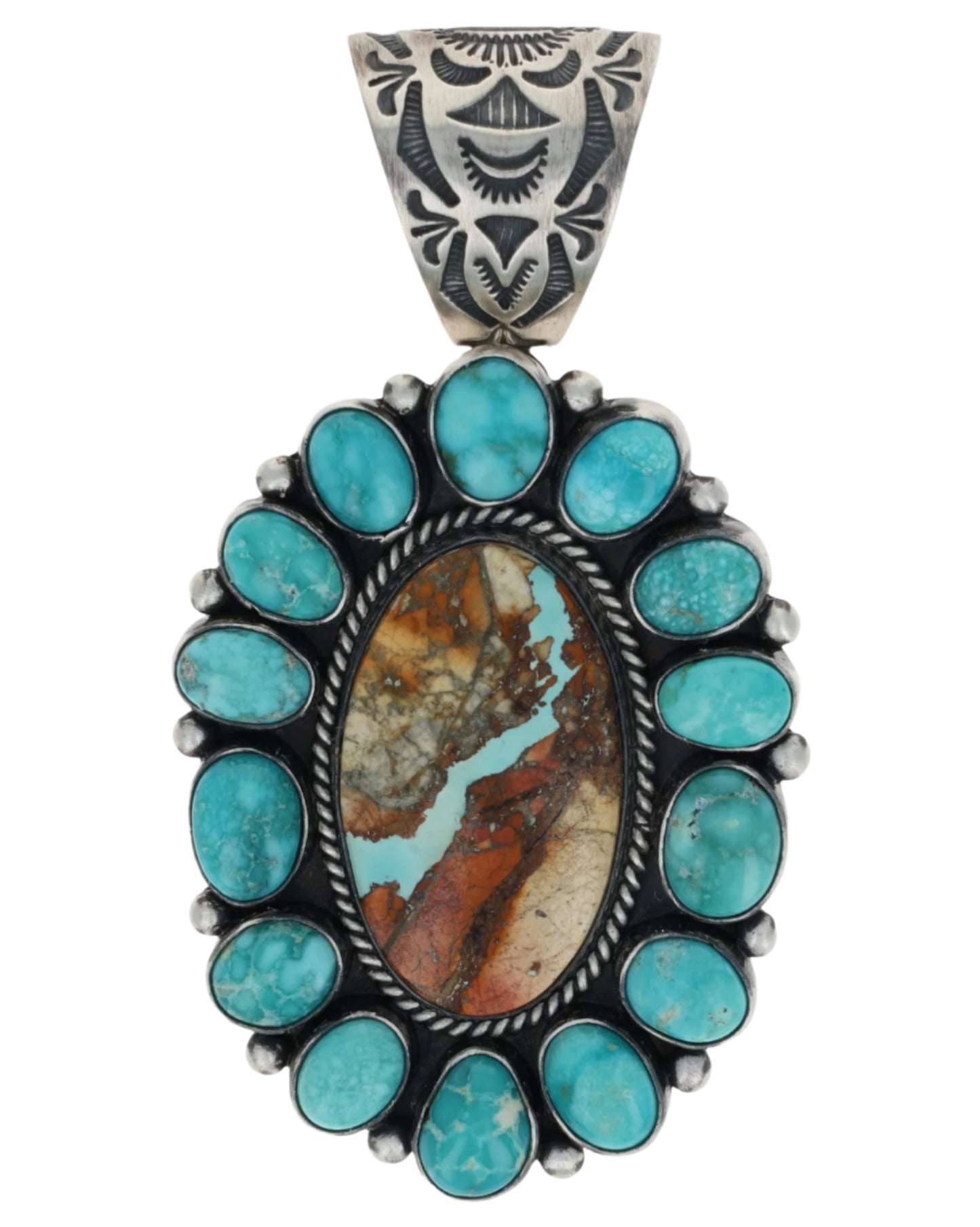 Natürlicher Royston-Band Türkis Cluster Anhänger