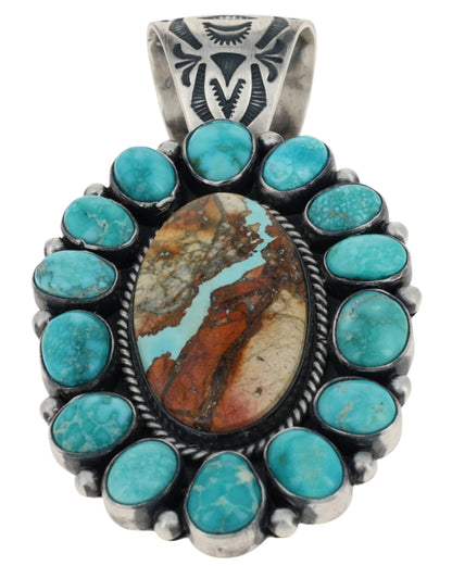 Natürlicher Royston-Band Türkis Cluster Anhänger