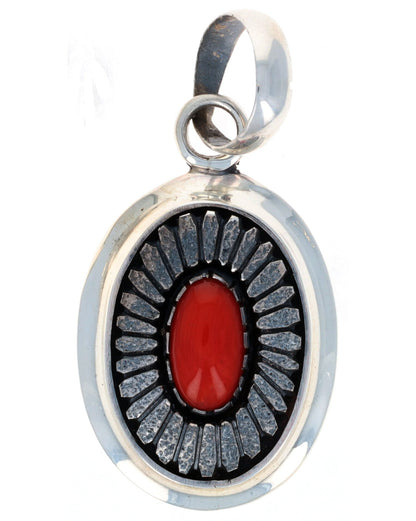 High Grade Natural Mediterranean Coral Shadowbox Pendant