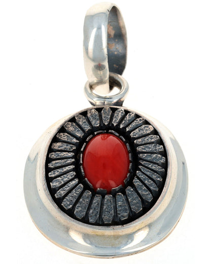 High Grade Natural Mediterranean Coral Shadowbox Pendant