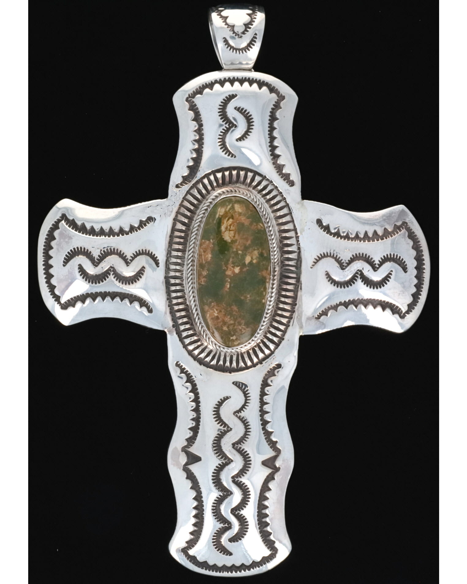 Natural King's Manassa Turquoise Cross Pendant