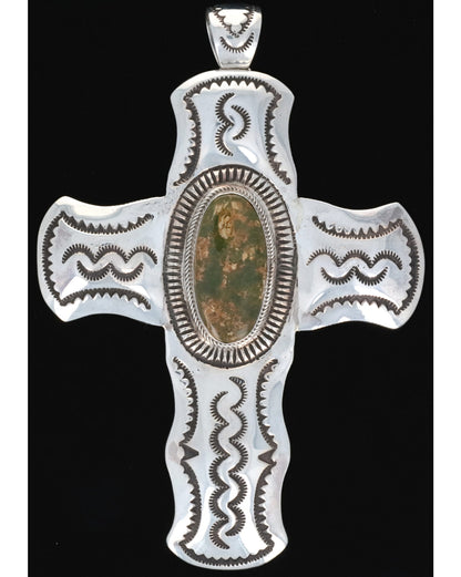 Natural King's Manassa Turquoise Cross Pendant