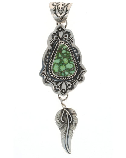 Natürlicher Sonoran Gold Türkis Anhänger mit Feder-Anhänger