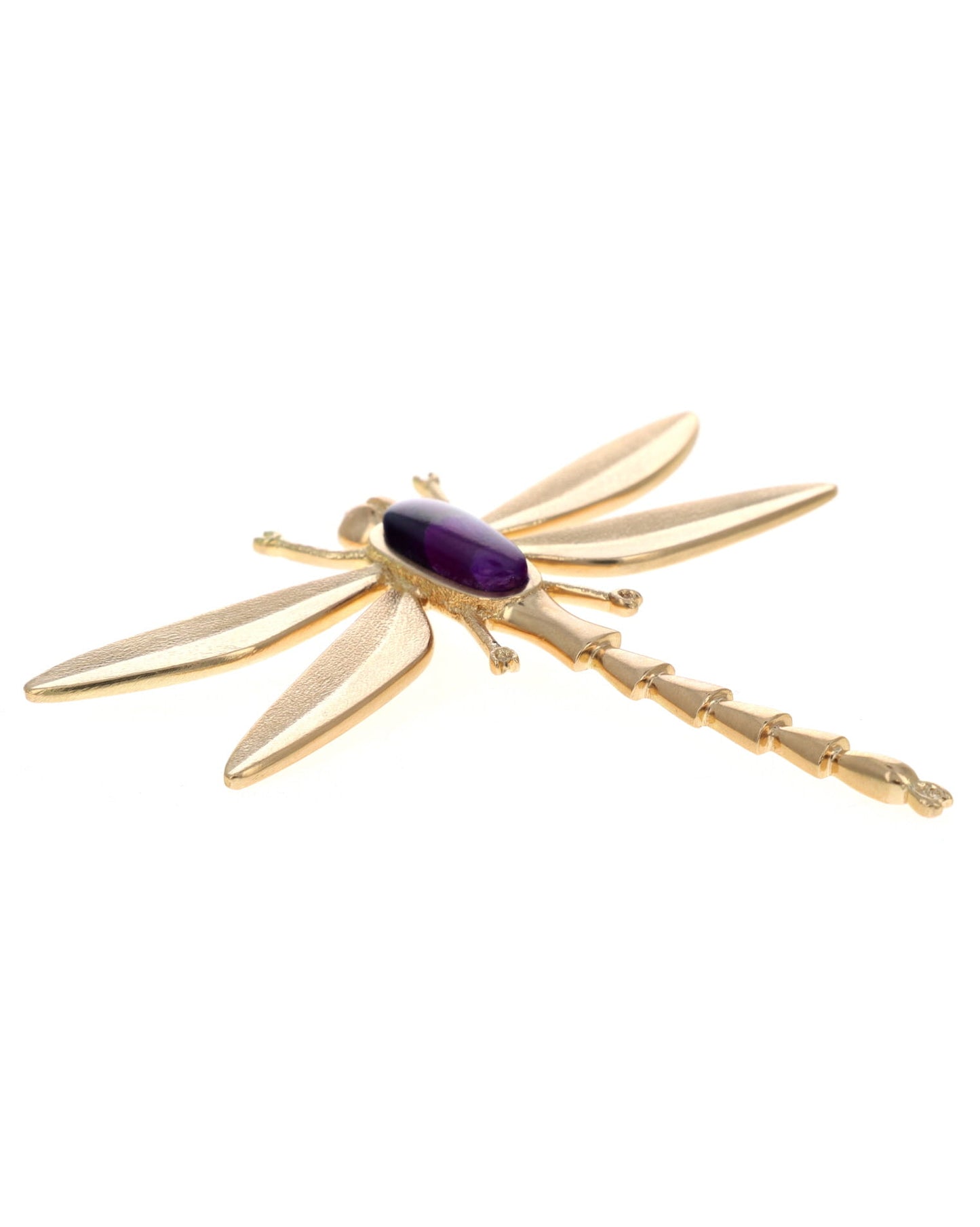 18K Gold Dragonfly Pendant With High Grade Natural "Gel" Sugilite